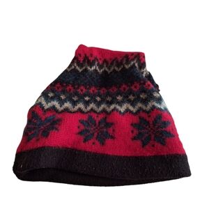 Vintage Eddie Bauer 80s Retro Neon Knit Pure Wool Beanie Winter Hat  USA Made